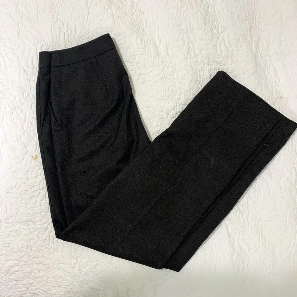 MaxMara Wool Canvas Wide Leg Trouser in Brown - Medium